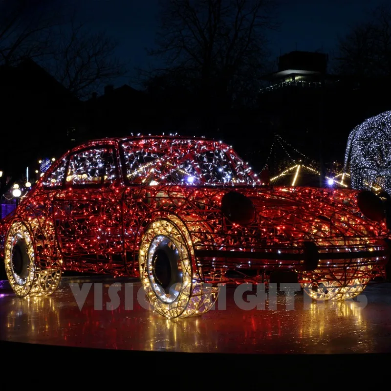 

Simulated 3D Large Car Vehicle Sculpture Lights for Outdoor Motif Decoration