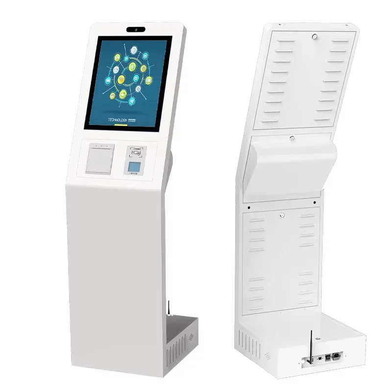 

21.5 Inch Queue Machine Queue Management System Kiosk Number Calling Kiosk With Ticket Dispenser for Bank/Hospital/Government