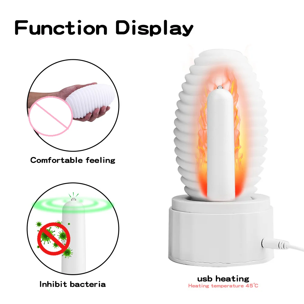 Men's Silicone Masturbation Cup Vagina Egg Penis Massage Adult Toy Stretchy Glans Exercise Blowjob Sex Toys for Men view 4