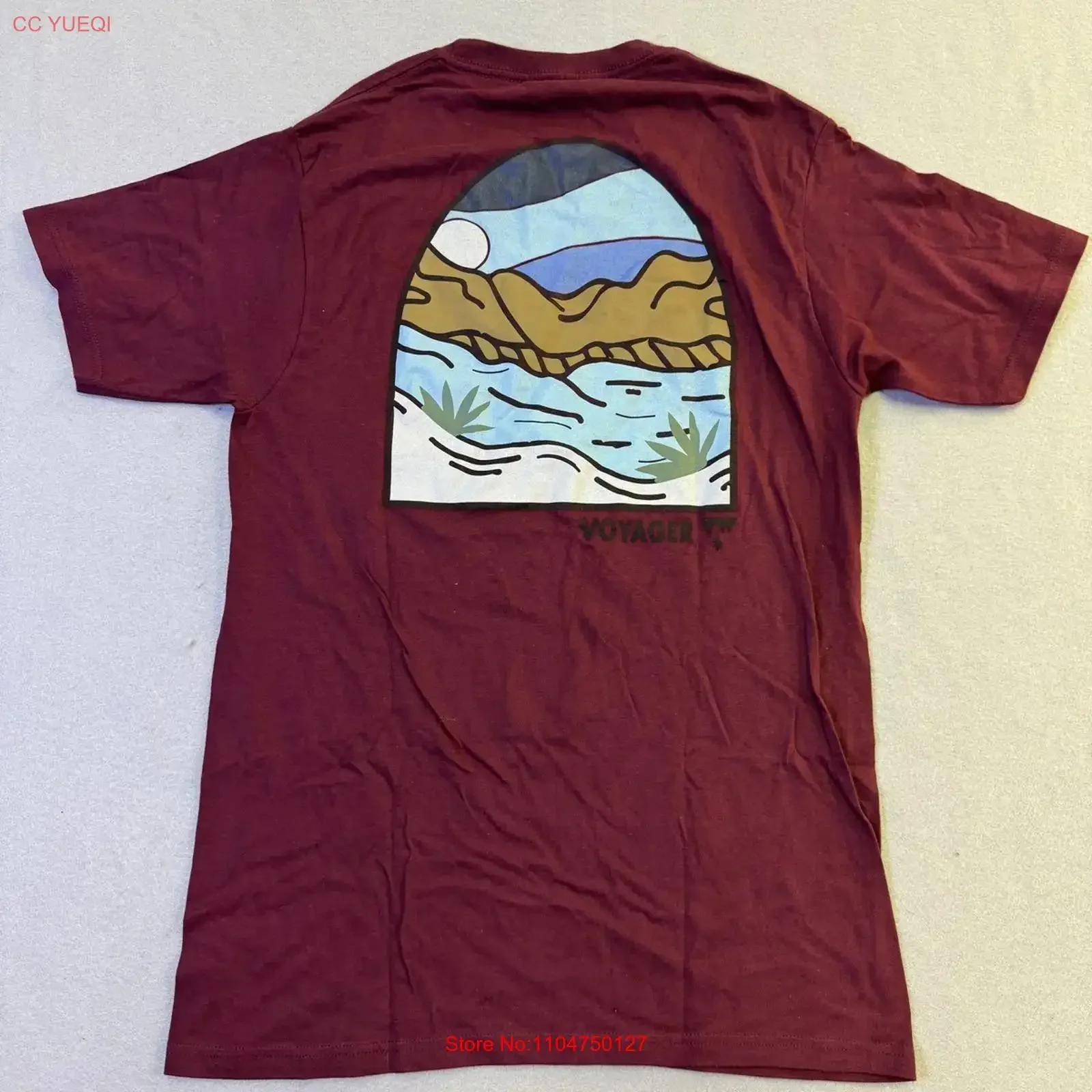 Voyager T Shirt Womens Small Red Explore The Backroad Outdoor Travel vintage Washed Slightly designer clothes Comfortable