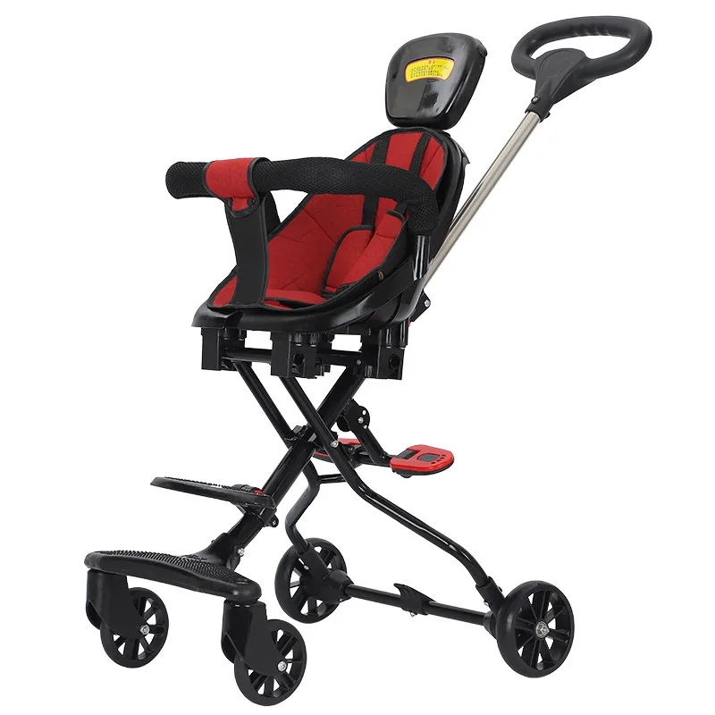 Children walking stroller four-wheeled ultra-light folding high landscape two-way baby stroller