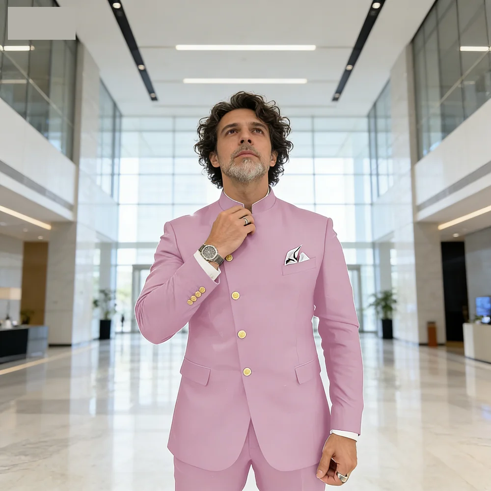 

Мужской однобортный смокинг из 2-х частей: пиджак и брюки, приталенный крой, для свадеб, торжественных мероприятий и особых случаев