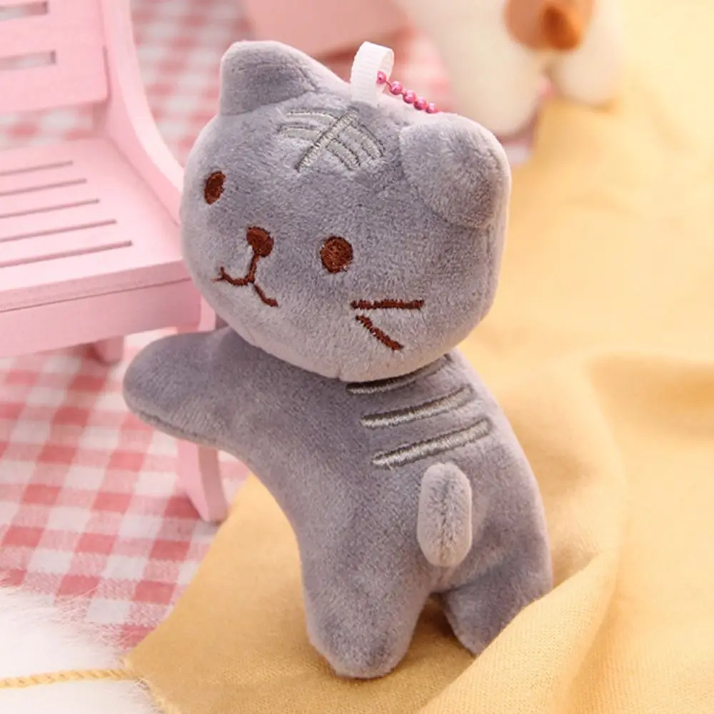 

Key Buckle Cute Cat Plush Pendant Korean Style Plush Crooked Head Kitten Keychain Cartoon Backpack Charms Cartoon Doll Pendant