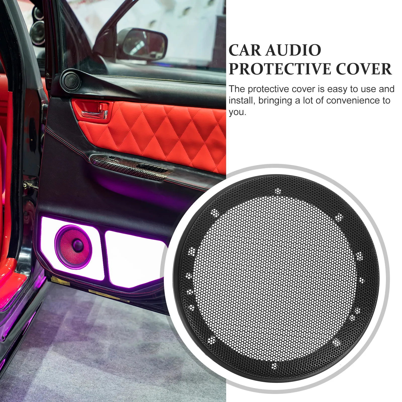 

2pcs Speaker Net Covers Subwoofer Grille Black Plastic Ring Mesh Loudspeaker Decorative Circle Audio Car DIY Protective Cover