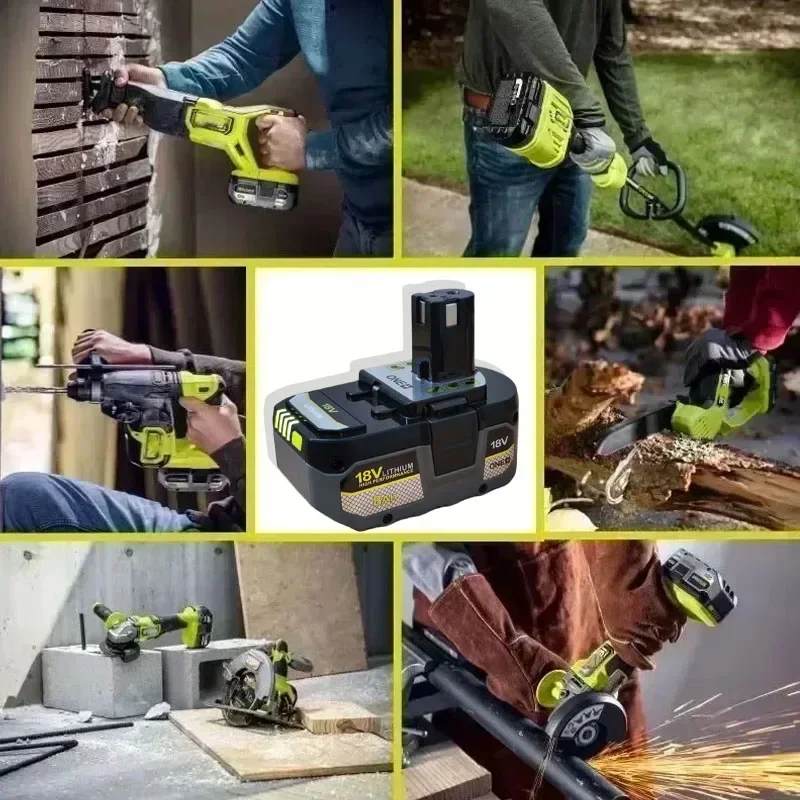 لبطارية ليثيوم RYOBI One + عالية الأداء 18 فولت تفريغ ذاتي منخفض، مناسبة لجميع أدوات One+ P104 P107 P108 RB18L50 RBL20 #5