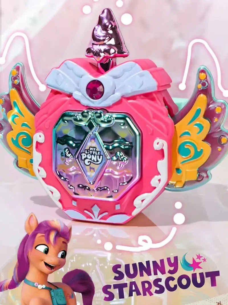 New My Little Pony Music Box Watch Toy Shining Deformation Clock Model Collection Acton Figure Girls Kids Birthday Model Gifts