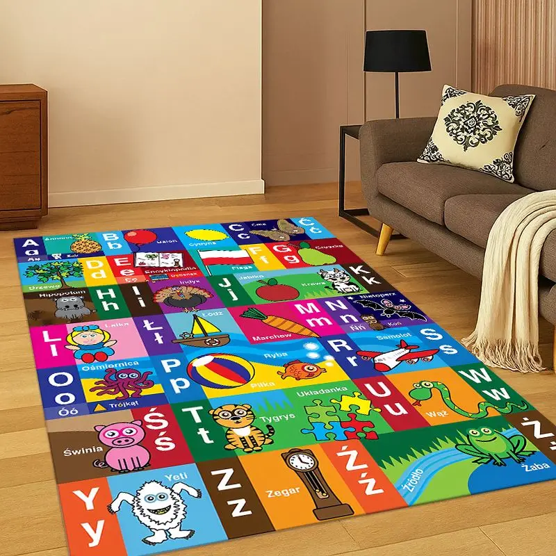 Animal Alphabet ABC Early Education Cartoon  Playroom Crawling Carpet Rug for Bedroom Living Room Sofa Non-slip Home Décor GIFT