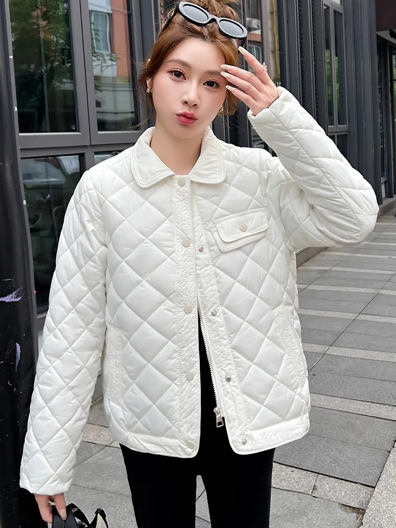 

Korean Sle ort Lightweight Autumn Winter Cotton Jaet Women's Faionable down Cotton Coat Thin Coat Small Size