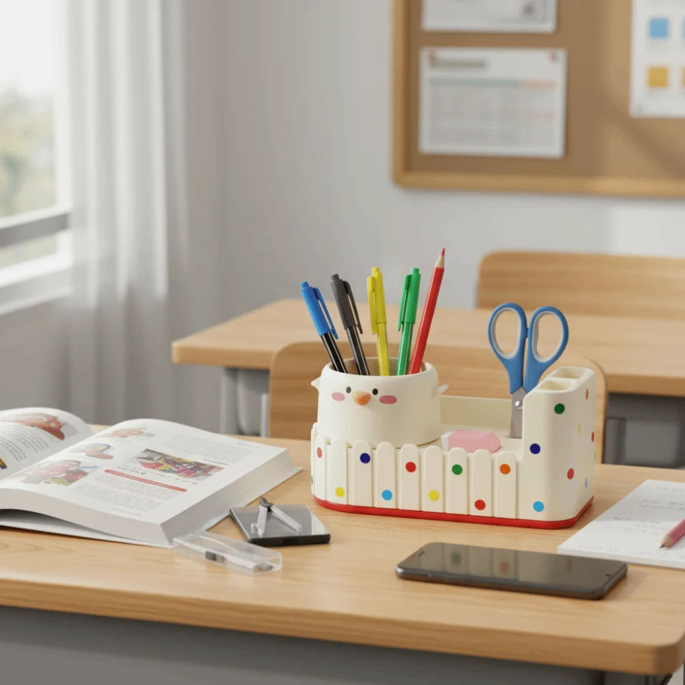 Large Capacity Pen Holder Multifunctional Multiple Compartments Desk Organizer Stationery Storage