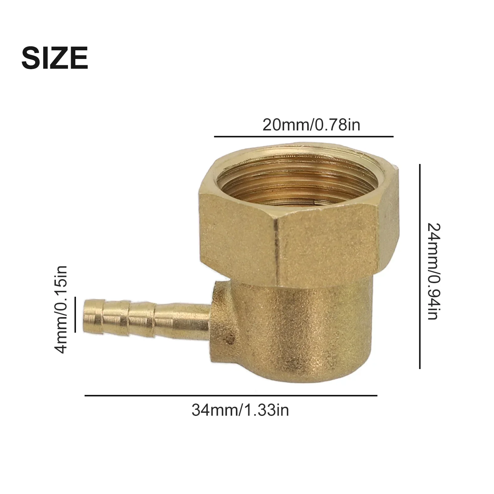 Brass Tail End Hose Barb Coupling 90 Degree Threaded Connector For Water Gas Pipe Fitting Leak Proof Strong Brass Construction