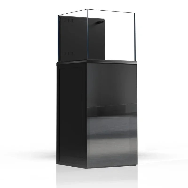 Fish tank living room bottom filter oxygen generation, filter system complete set of extremely narrow side overflow