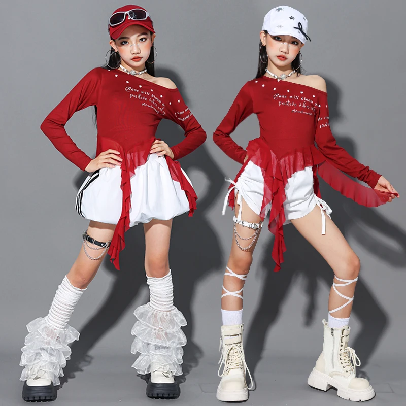 Mädchen K-pop Crop Top Street Dance Röcke Jungen Hip Hop Pailletten Hemd Cargo Hosen Kostüm Kinder Jazz Kleidung Set kind Streetwear