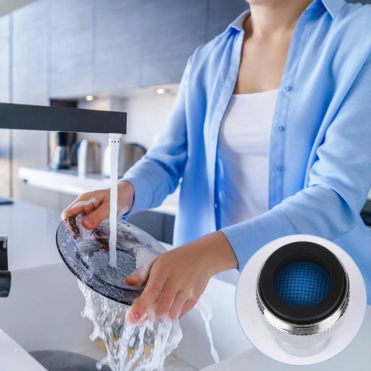 COFA Dishwasher Faucet Adapter with Aerator,Portable Dishwasher Snap Adapter Connection Portable Washer Faucet Adapter