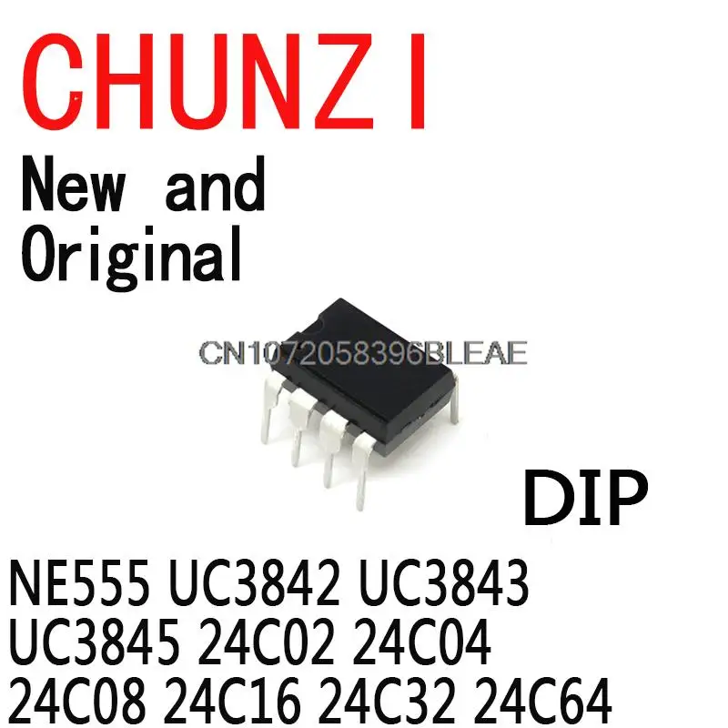 100PCS/LOT In Common Use DIP IC Kit DIP Each 10PCS NE555 UC3842 UC3843 UC3845 24C02 24C04 24C08 24C16 24C32 24C64