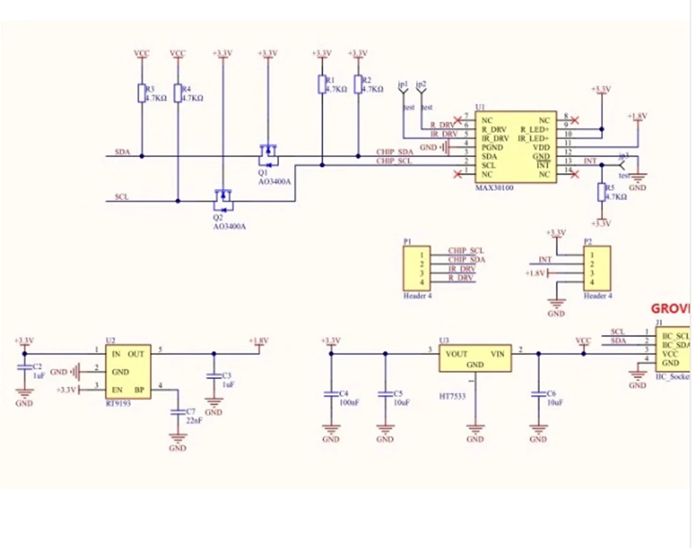 Блок сердечного ритма M5Stack MAX30100, модуль датчика сердечного ритма и кислорода в крови I2C
