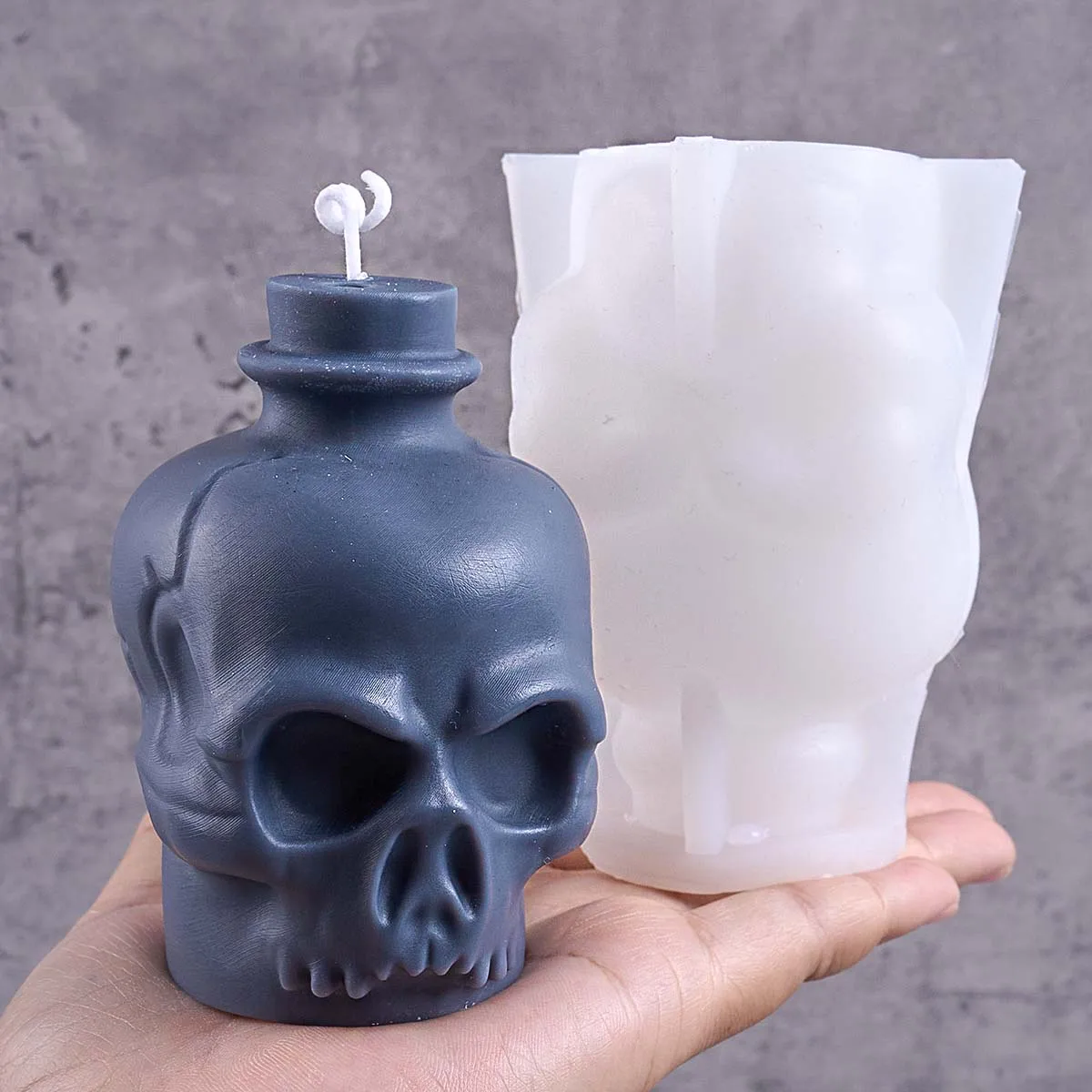 Halloween Ornamente Silikon Kerze Form DIY Handgemachte Dunkle Schädel Aromath Seife Gips Harz Handwerk Casting Formen Hause Urlaub Dezember