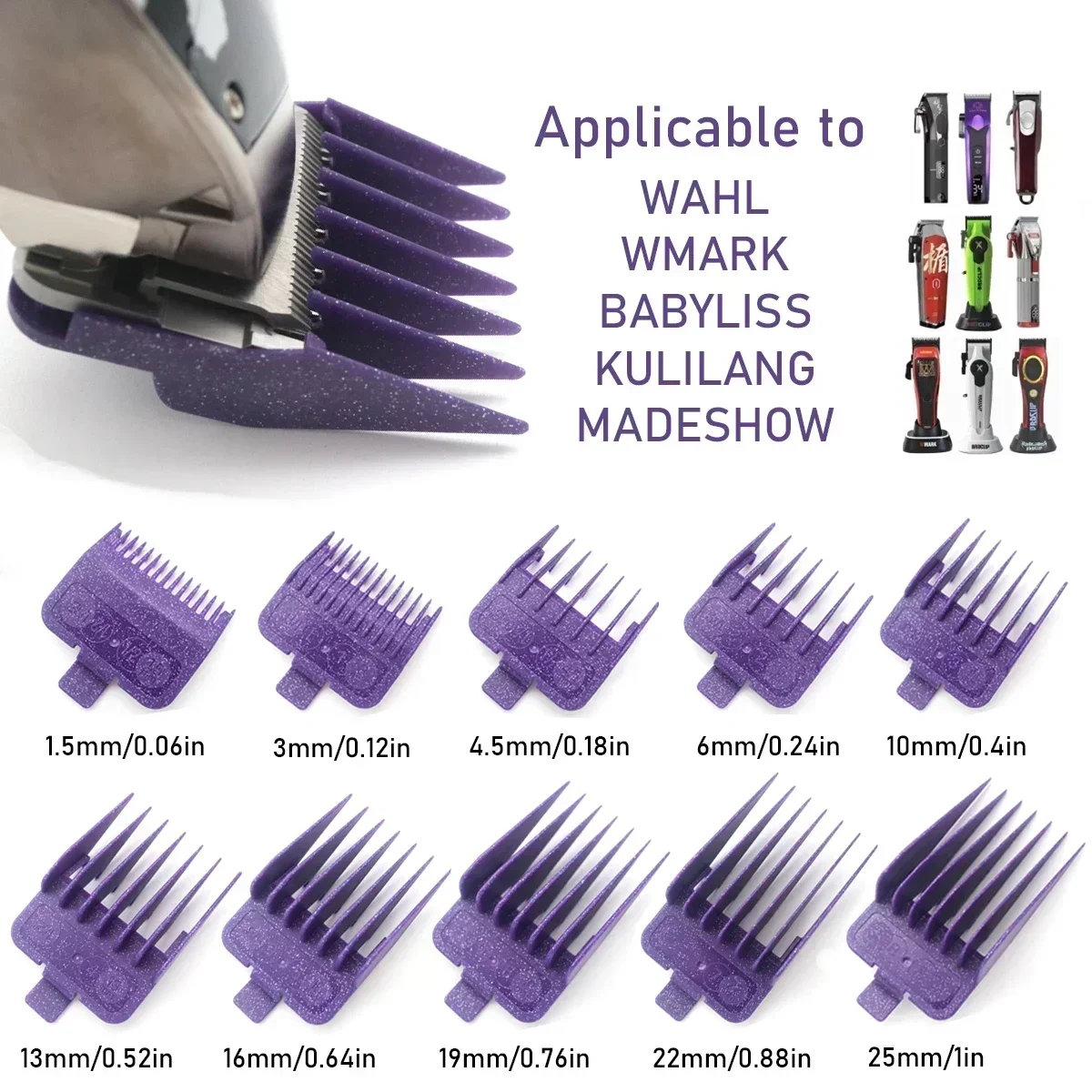 Guards Hair Cutting Combs for Professional Barber Accessories Trimmer Limit Combs for WAHL WMARK Babyliss KULILANG Madeshow