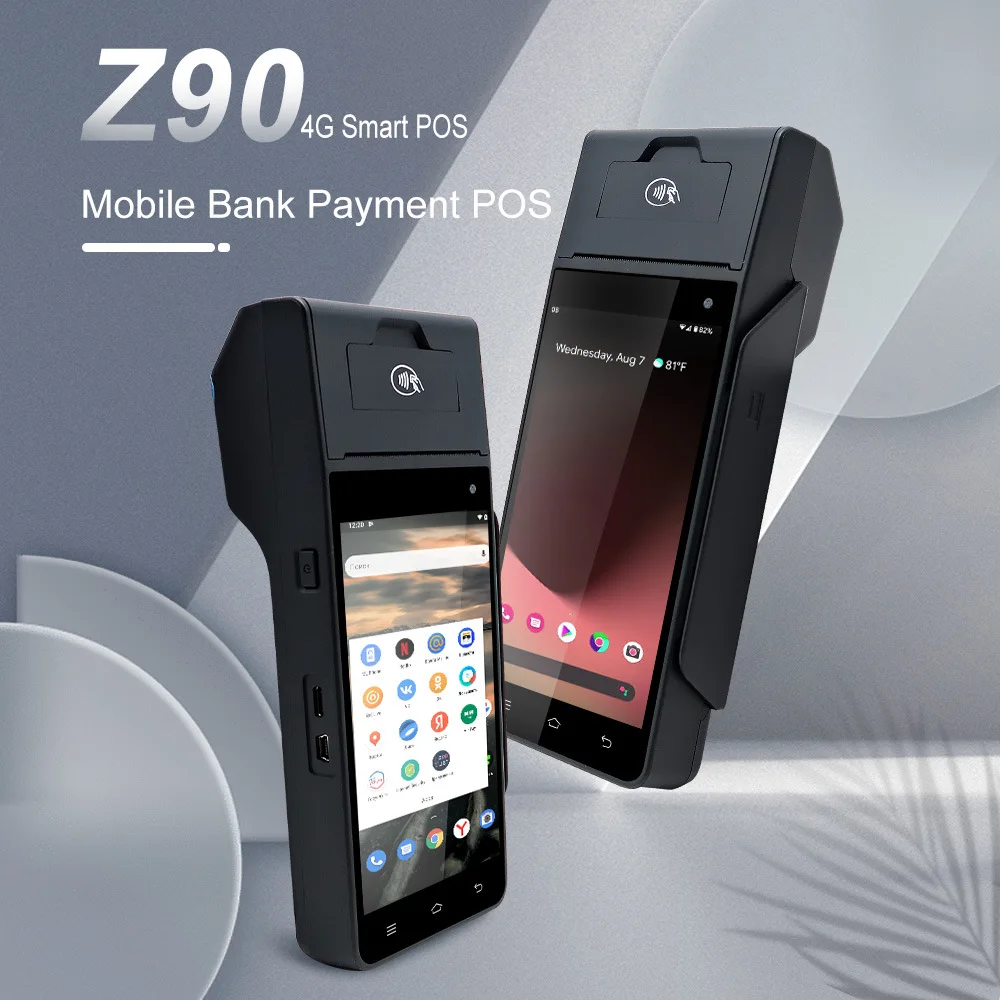 Z90 4G Android 12.0 POS Terminal Mobile Payment Cash Register with MSR&IC Chip&NFC Scanner 58mm Thermal Printer
