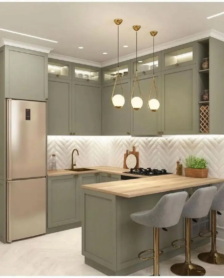 Whole-House  Integrated Cabinets, Warm Country Retro Style, Open Small Space, Base Cabinets