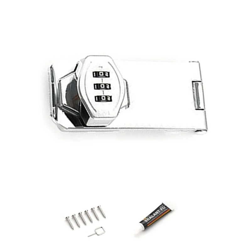 3Digit Combination Lock Password Safety Cabinet Hasp Lock AntiTheft Drawer Lock