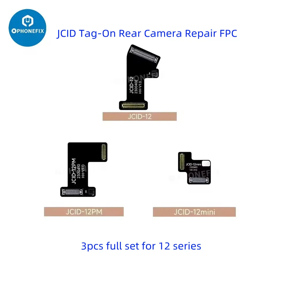 JCID FPC Cable flexible Cámara trasera Tag-on sin eliminación de soldadura para iPhone 12-15PM Resolve coincidencia de códigos y problemas de ventana emergente