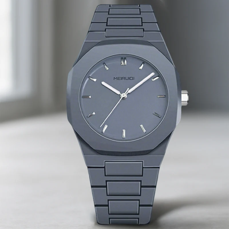 

Мужские серые кварцевые часы с клейкой лентой, в минималистичном стиле, с указателем времени, в отпускном стиле.