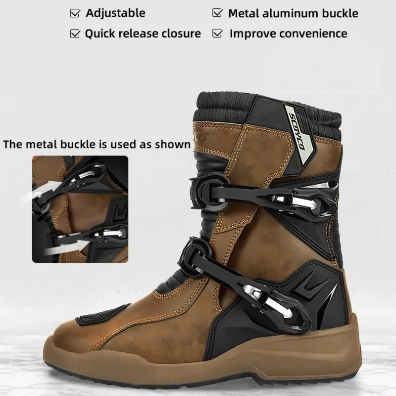 Scoyco Enduro Motorcycle Boots Man Waterproof Motorcyclist Shoes