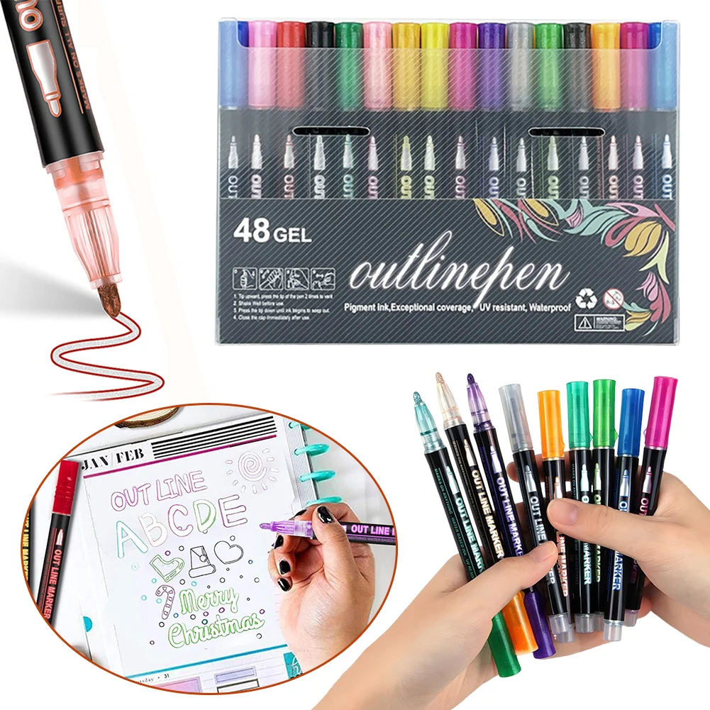 Fluorescent Contouring Pens For DIY Crafts , Quick-drying Ink For Safe And Mess-free Crafting. DIY Crafts & Art Projects