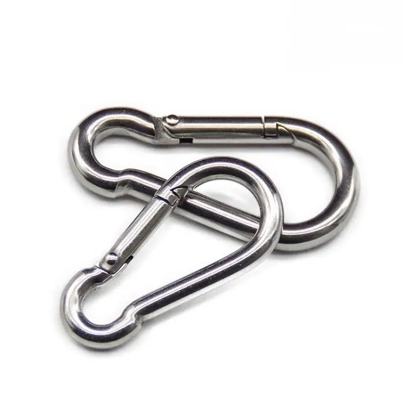 1/2PCS 304 Stainless Steel Carabiner Safety Buckles Spring Snap Hook Outdoor Climbing Camping Rope Suspension Connection Buckle