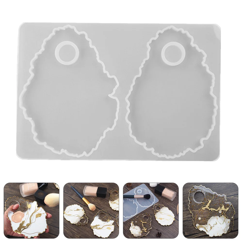 Pallet Mold Tray Shaped DIY Crystal Epoxy Small Gift White Makeup Molds Creative Silica Gel Mirror Surface