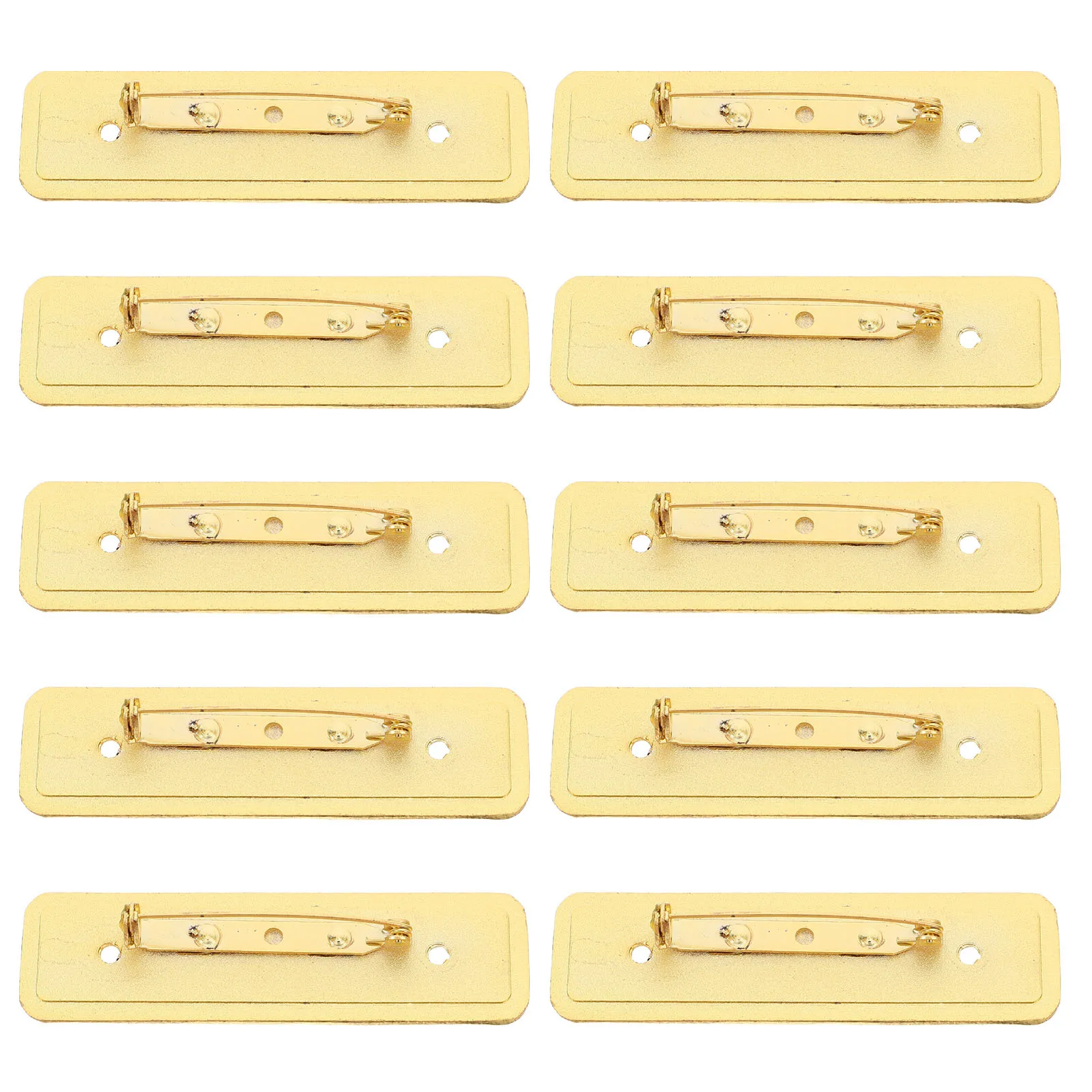 

10Pcs Name Tags Reusable Gold Metal Pin Brooch Employee Badge Office Uniform Staff Identification Work Business Team Member