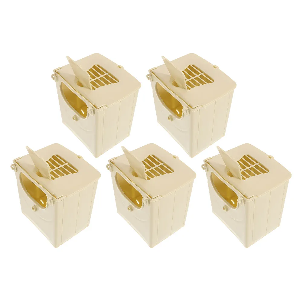 5Pcs Plastic Bird House Multi Functional Nest Box for Parakeet Love Birds Finches Bluebirds Outdoor Nesting Cage