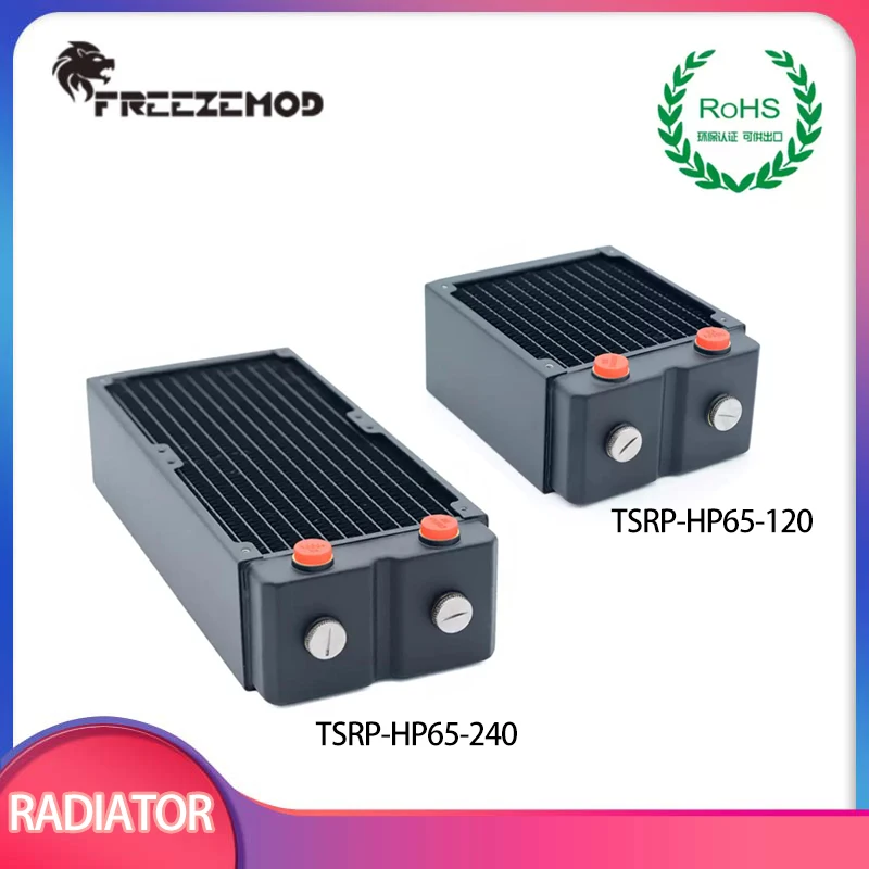 

FREEZEMOD 65mm Thick 120/240mm Brass Radiator Computer Water Cooling Triple-layer Heat Sink Row for 12CM Fan TSRP-HP65-240
