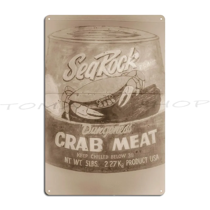 Crabs Ussr 1950s Food Soviet Vintage Poster Metal Sign Poster Designing Party Club printed  Tin Sign Poster