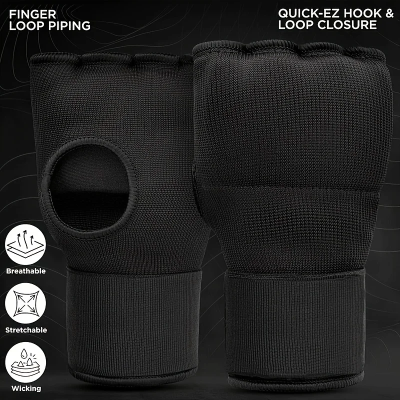 Hybrid MMA Gloves Half Finger, Boxing Muay Thai Training Punching Mitts, Thickened Sponge, Breathable Fabric, Closure Strips