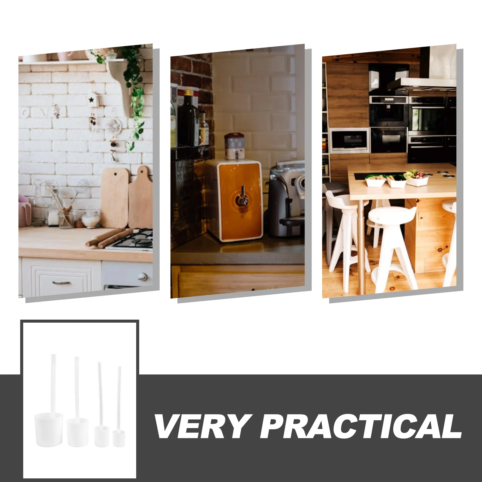 

4 Pcs Measuring Device Handle Ladle Long Beverage Food Serving Kitchen Ladles Plastic Utensils Bottle Opener