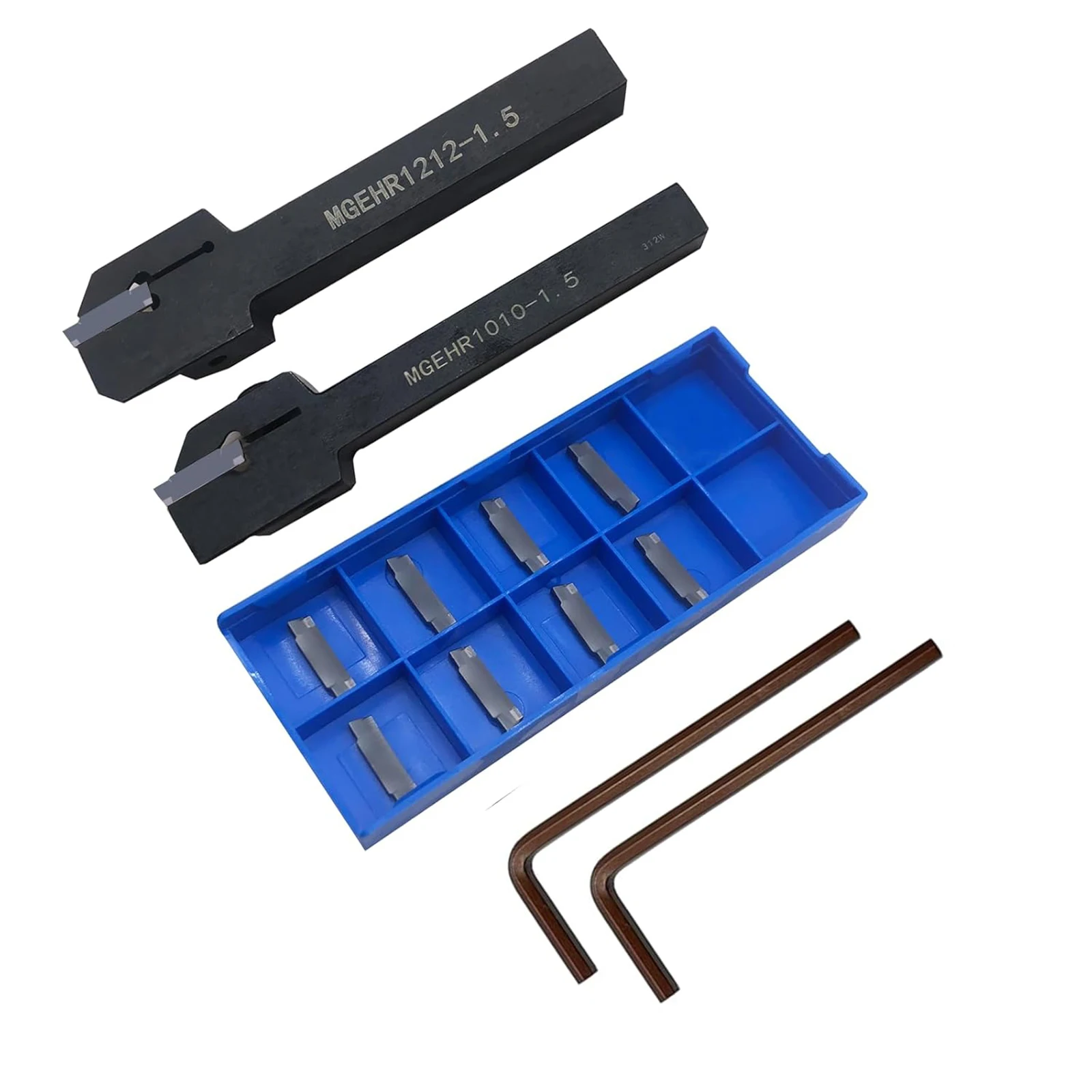 

3/8" 1/2" MGEHR Grooving Cut-Off Tool Holder MGEHR with 10pcs MGMN150 Tin Coated Indexable Carbide Grooving Inserts