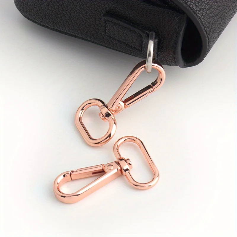 5PCS Crossbody Bag Wallet Rose Gold Rotating Lobster Carabiner Pet Belt Buckle Key Chain Metal Buckle DIY Oval Spring Hook