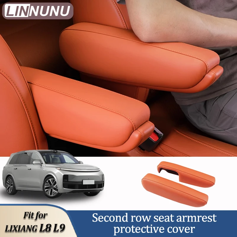 Linnunu Fit for Lixiang L8 L9 Car Interior Decoration Supplies Second Row Seat Armrest Protective Cover Aisle Leather All-Inclusive Protective Armrest Cover Second Row Armrest Protective Shell Car Supplies Accessories