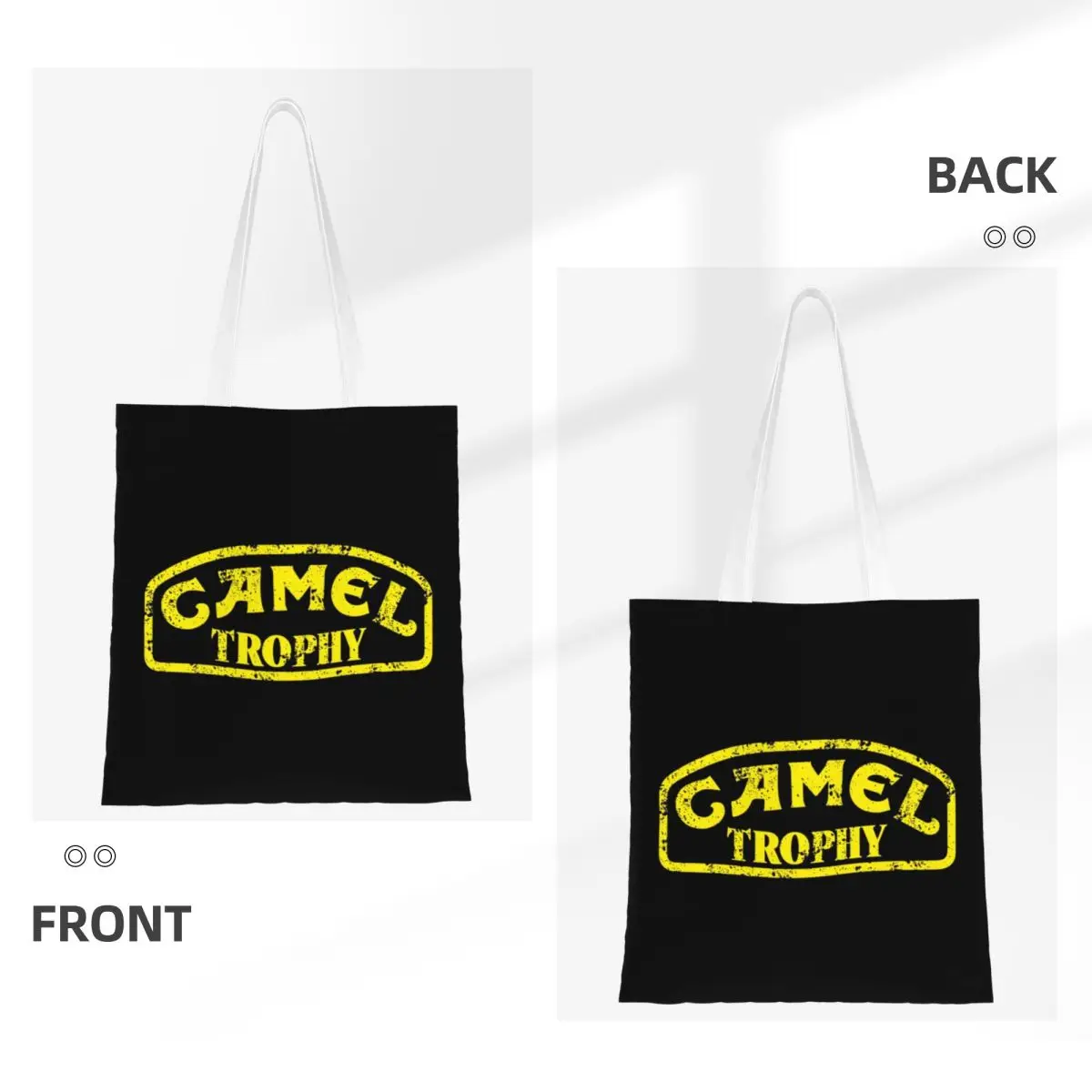 กระเป๋าช้อปปิ้งแคมเมล ทริฟฟี่ผ้าแคนวาส กระเป๋าโท้ทแบบพับได้สำหรับเด็กผู้หญิง กระเป๋าสะพายไหล่ กระเป๋าเดินทาง