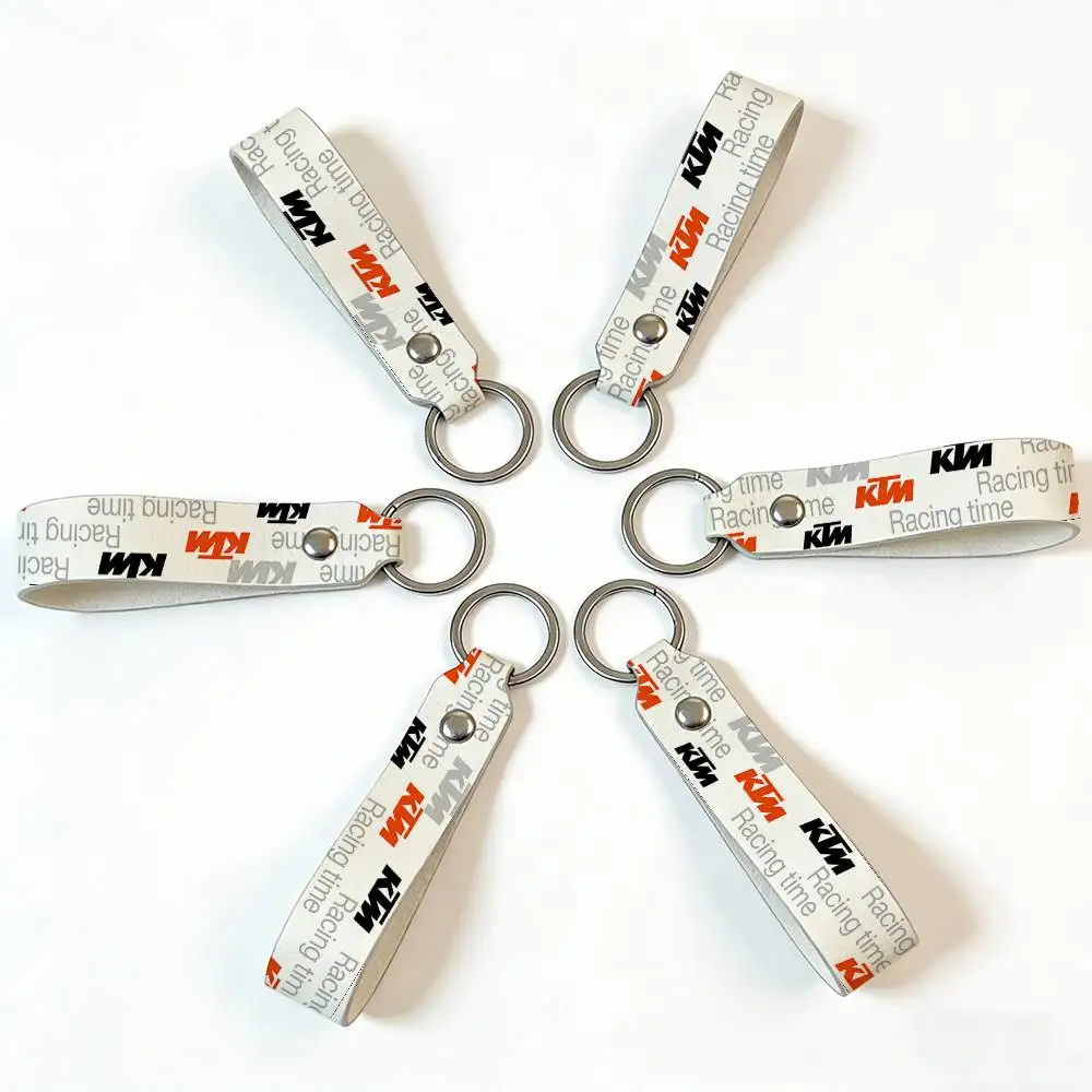 Fashion For KTM Soft PU Leather Motorcycle Keychain Lightweight Key Holder For Scooter Racing