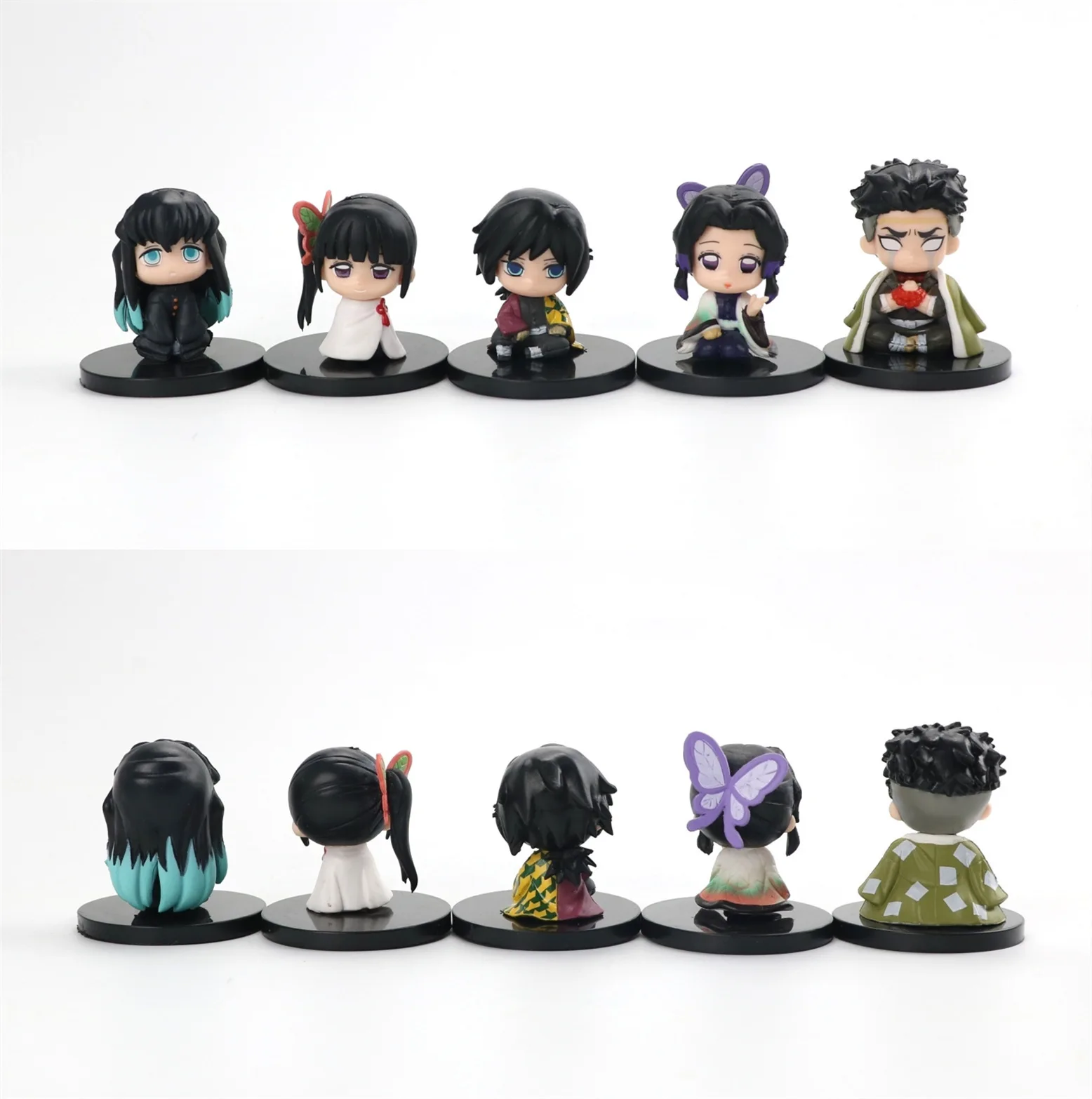 Boxed 15pcs/set Anime Demon Slayer Q Version kawaii Mini Sitting posture Action Figure PVC Model Car ornaments doll Toy Gift