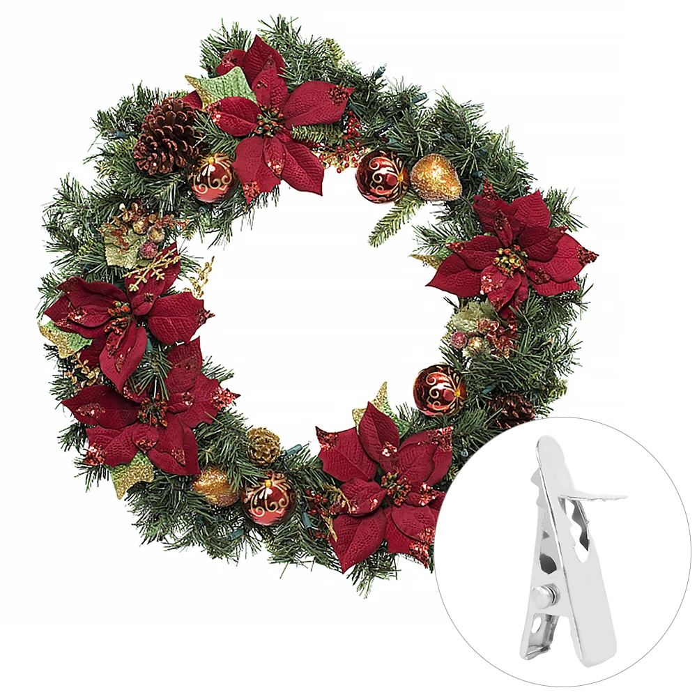 30 teile/los weihnachts blumen clip mini metall kranz blumen clips für weihnachts baum verzierung dekoration 2024 neues jahr navidad noel