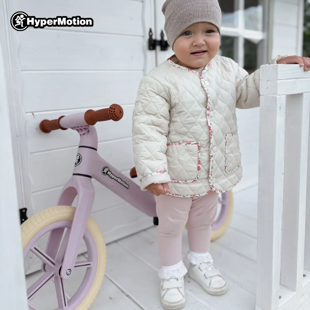 Imagen 9: Bicicleta de Equilibrio HyperMotion Marcelo Rosa Claro para Niños de 18 Meses o Más, Motocicleta de Aprendizaje de Conducción con Ruedas Ajustables