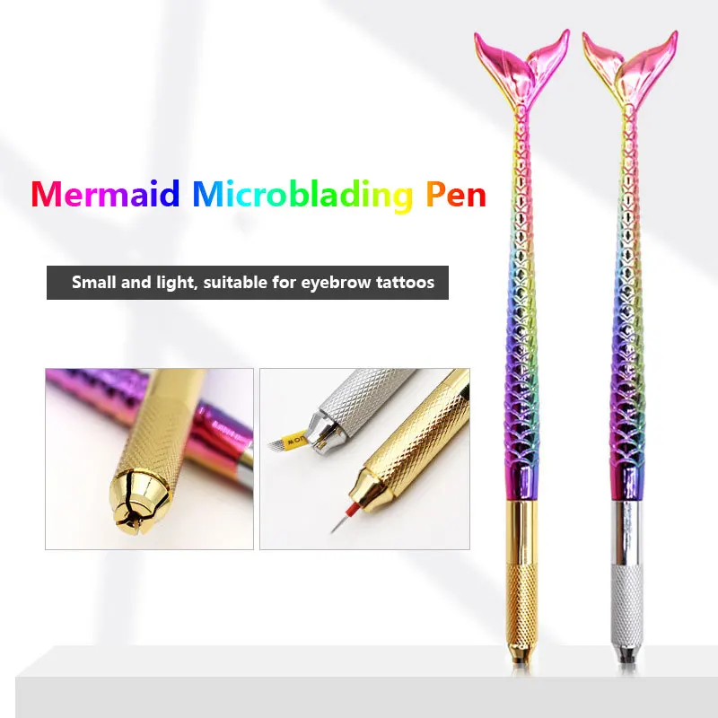 1pc Beauty Mermaid Manual Tattoo Pen Machine Permanent Makeup Eyebrow Hand Tool 3D Microblading Eyebrow Tattoo Tool Supply