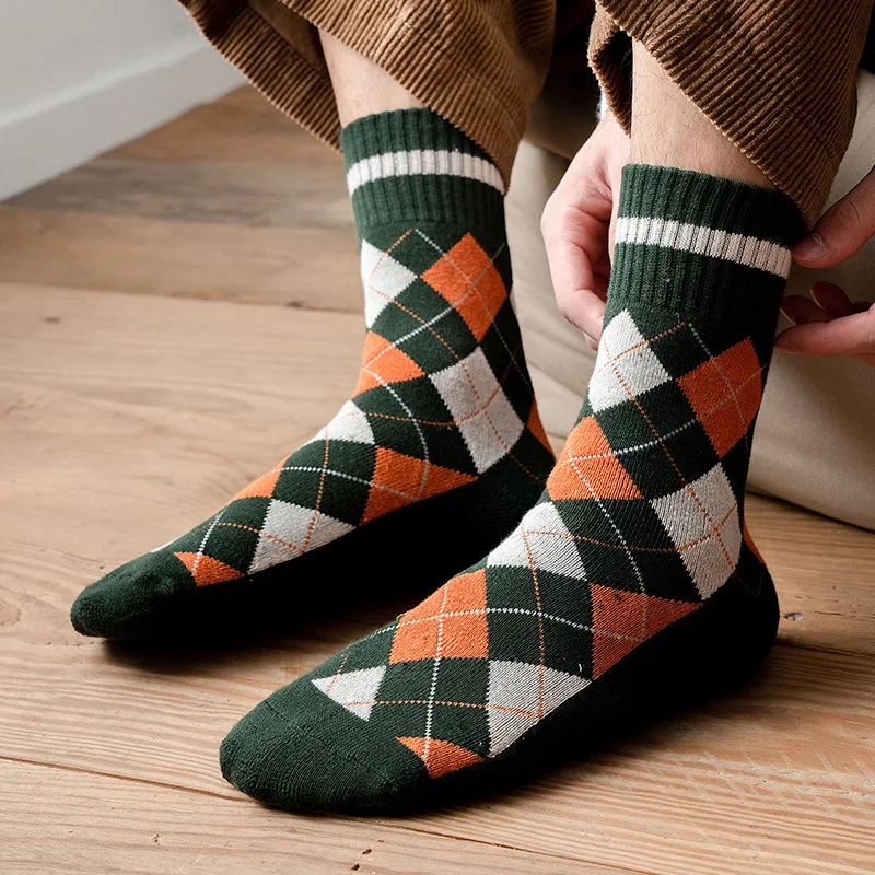 

Thick Socks for Mens Striped Media Tube Socks Thickened Stocking Keeping Warm Stocking Couple Winter Leisure All-Match