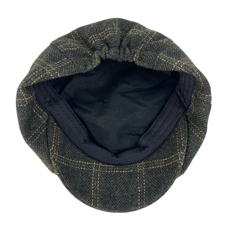 New Wool Plaid Newsboy Caps Autumn Winter Fashion Men Women British Painters Hats Berets Woolen Hats Casual  Hats for Men