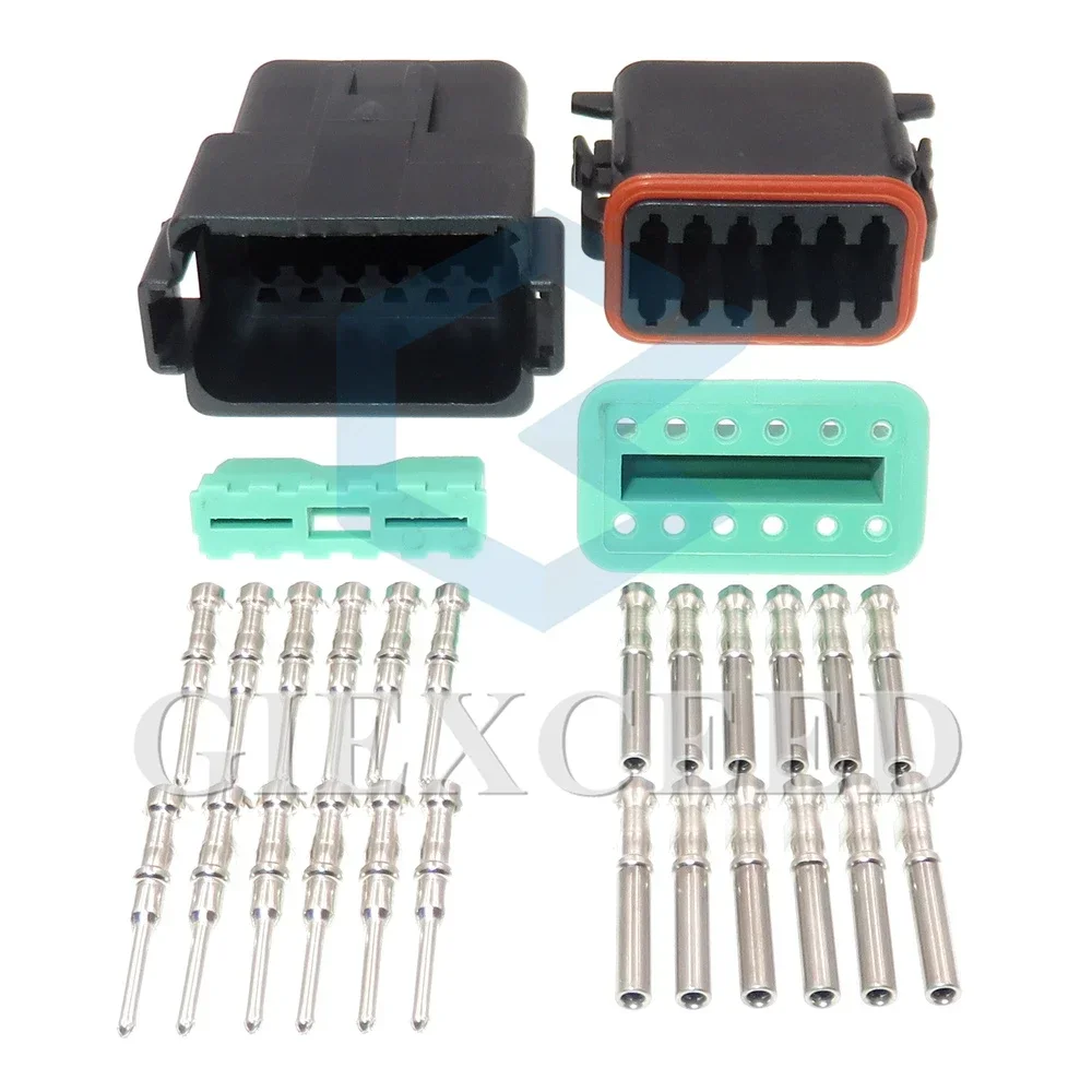 

1 Set 12 Pin 1.6 Series DT04-12P Car Window Wiring Connector Auto Sealed Wire Socket AC Assembly For Excavator Crane DT04-12S