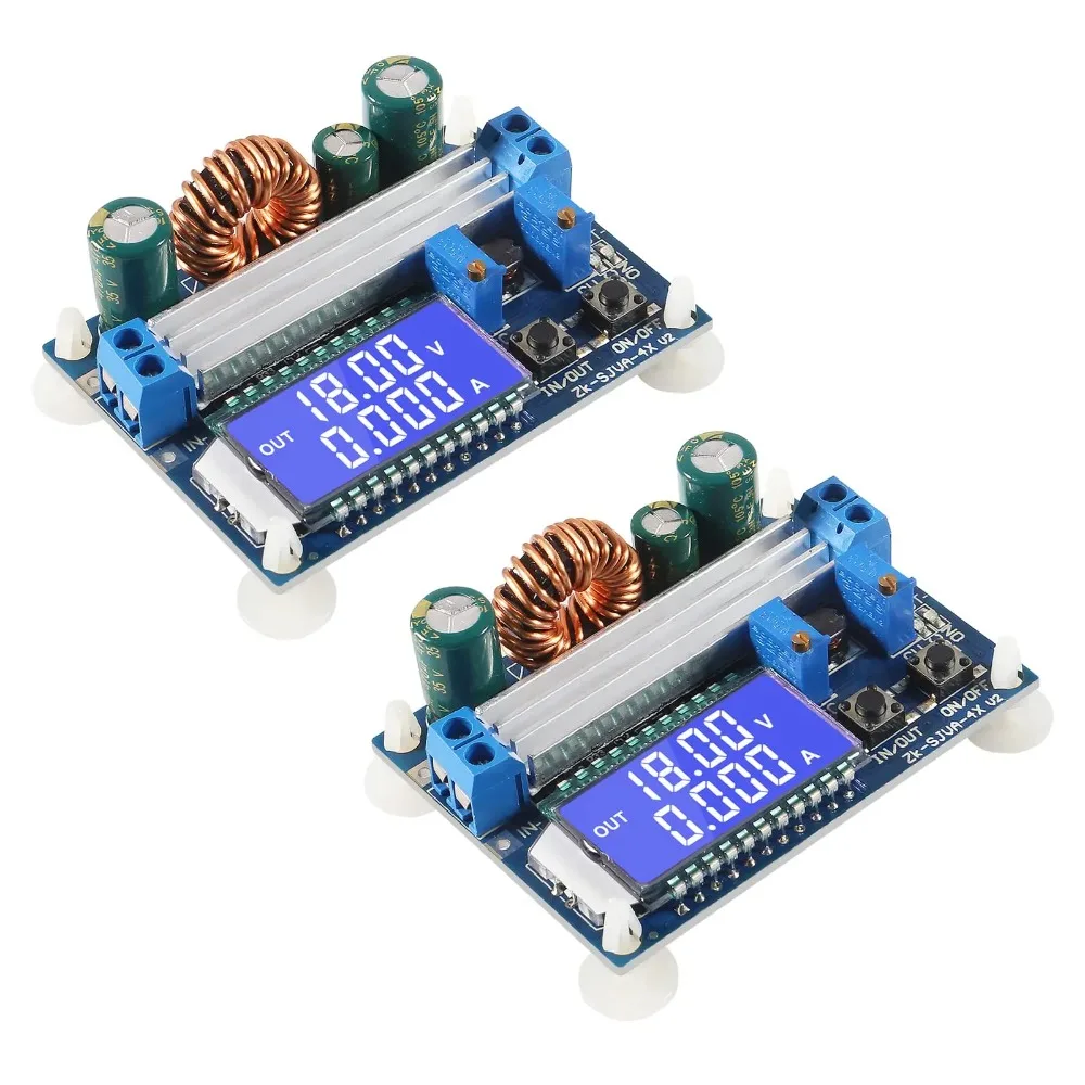 Módulo conversor de impulso buck automático DC-DC 5.5-30v a 0.5-30v 4a 35w regulador buck de impulso ajustável lcd voltímetro digital