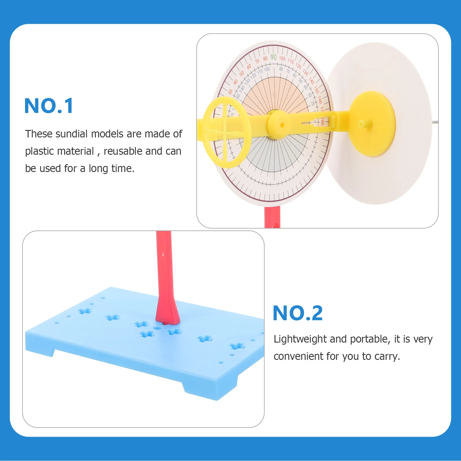 

Solar Elevation Measuring Instrument Diy Sundial Kit For Geography Science Experiments Educational Stem Portable Plastic Sundial
